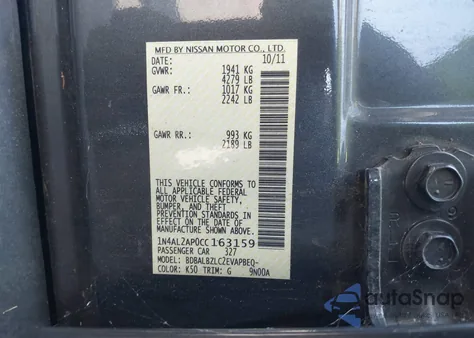 2012 Nissan Altima 2.5 S from USA, damaged, VIN 1N4AL2AP0CC163159